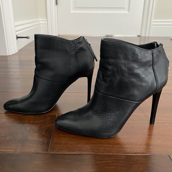 French Connection Black Leather Stiletto Booties - 7 - Picture 3 of 10